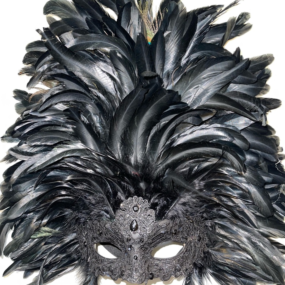 🦚🖤Black Peacock Mask🖤🦚